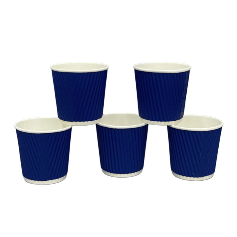 4oz Disposable Espresso Coffee Ripple Wall Paper Cup