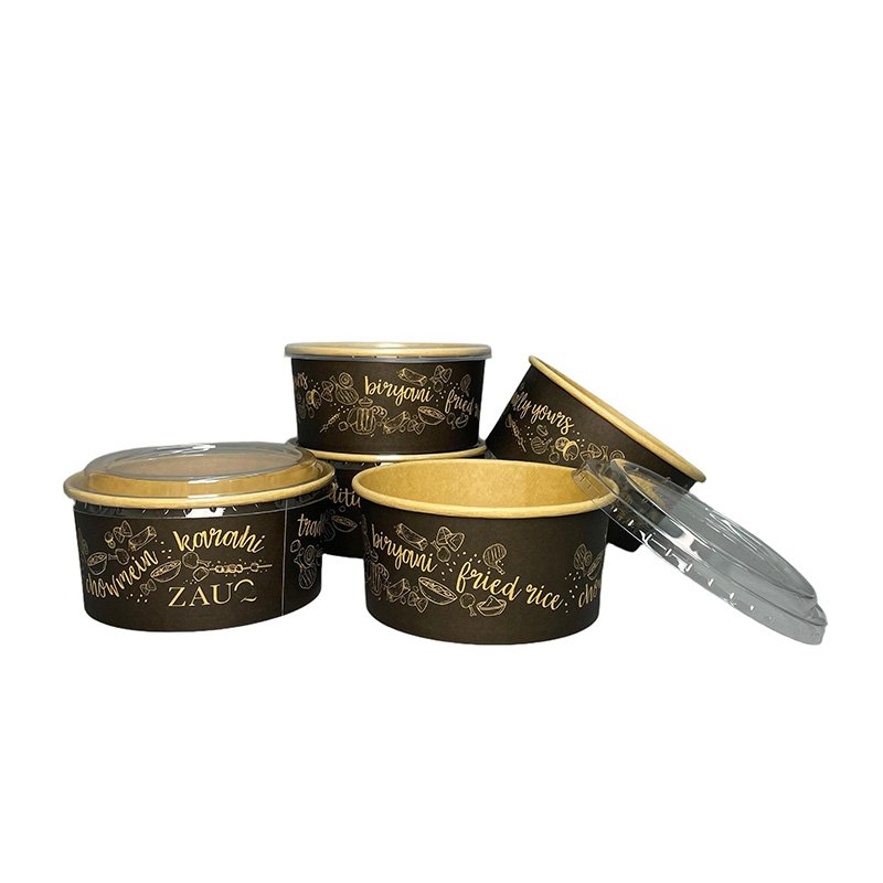 Custom Paper To Go Bowls with Lids
