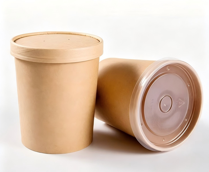 Multiple Lid Options For Paper Soup Cup