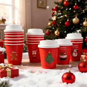 Customized Paper Cups With Lids For Holiday Events