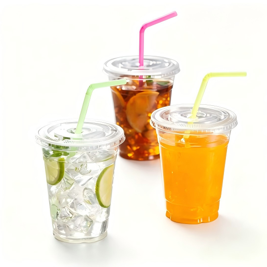 Clear plastic cups