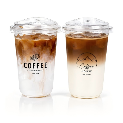Plastic Coffee Cups With Silk Screen Printing