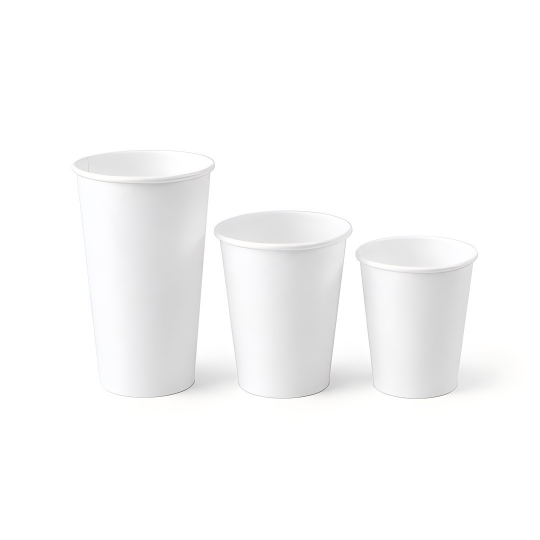 Single wall white paper cup