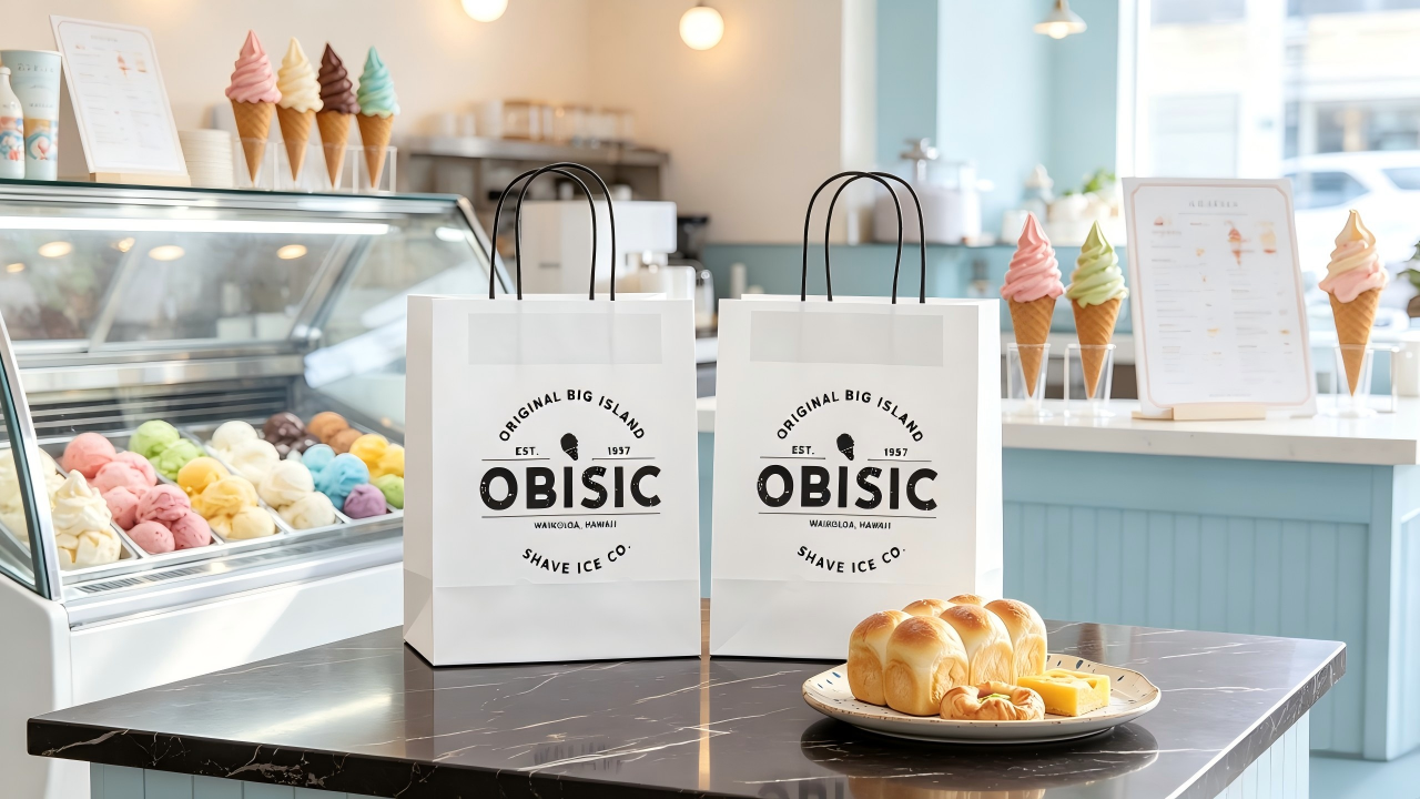 Minimalist White Paper Bag